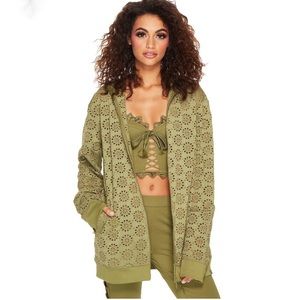 NWT Fenty Puma Embroidered Edge Eyelet Jacket XS